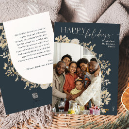 Festividades Cartão de Férias Feliz da Família Chic Arch Azul