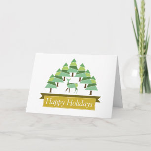 Festividades Cartão de Férias Feliz da Floresta dos ouros