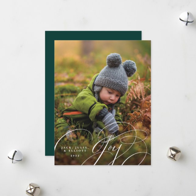 Festividades Cartão de Férias Feliz de Foto do Script Joyful (Frente/Verso In Situ)