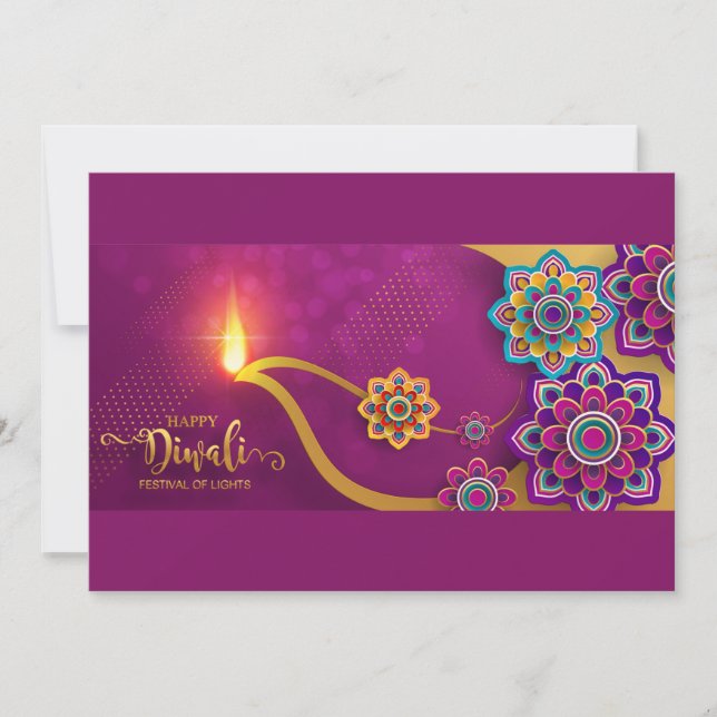 Festividades Cartão de Férias Feliz Diwali (Frente)