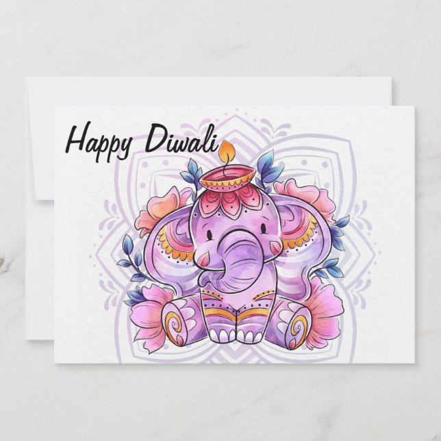 Festividades Cartão de Férias Feliz Diwali (Frente)