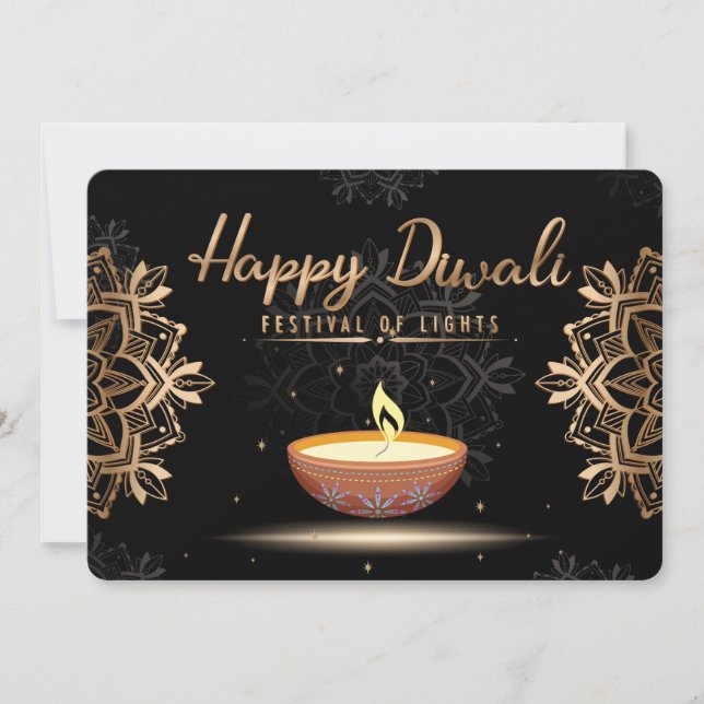 Festividades Cartão de Férias Feliz Diwali (Frente)