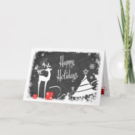 Festividades Cartão de Férias Feliz | Faux Chalkboard, Deer