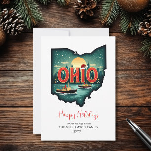 Festividades Cartão de Férias Feliz Férias Festivas de Ohio