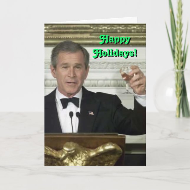 Festividades Cartão de Férias Feliz George Bush (Frente)