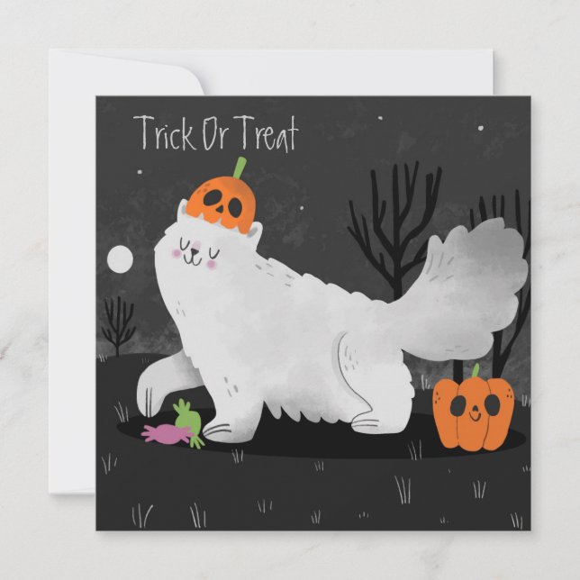 Festividades Cartão de Férias Feliz Halloween (Frente)
