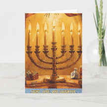 Cartão de Férias Feliz Hanukkah Amor Luz Riso