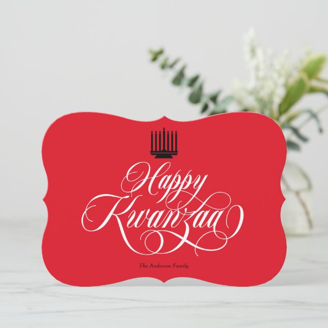 Festividades Cartão de Férias Feliz Kwanzaa (Em pé/Frente)
