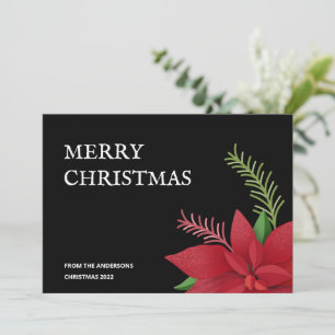 Festividades Cartão de Férias Feliz Natal Poinsettia