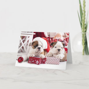 Festividades Cartão de Férias Feliz para Bulldog em Inglês de N