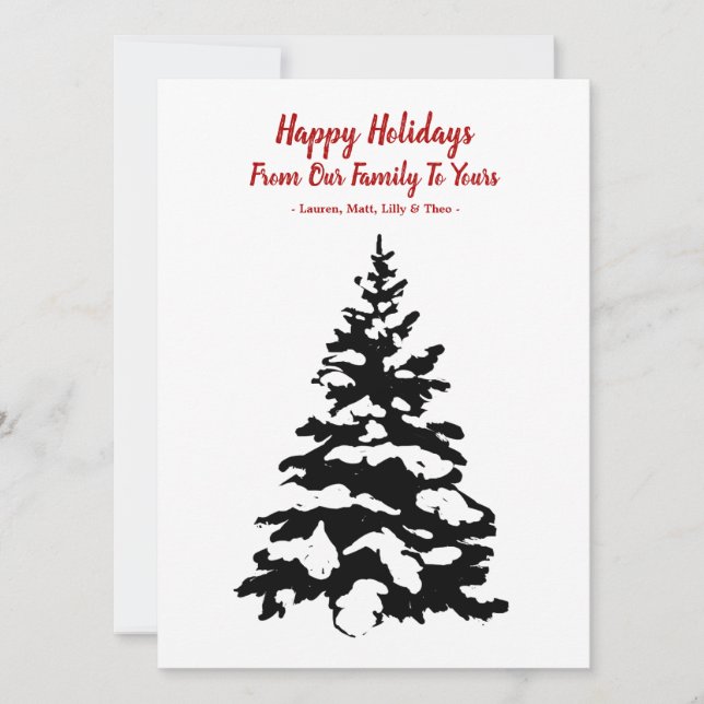 Festividades Cartão de Férias Feliz Pine Snowy (Frente)