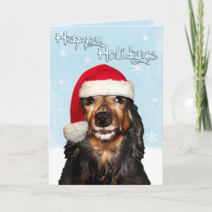 Festividades Cartão de Férias Felizes Dachshund