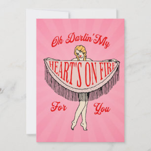 Festividades Cartão de Férias Flat Coração em Chamas