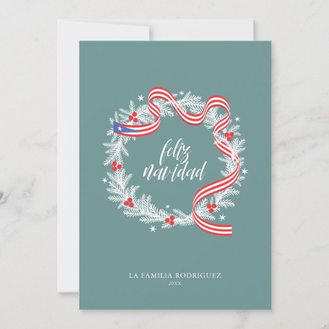 Festividades Cartão de Férias Flat de Férias Feliz Navidad Wrea (Frente)