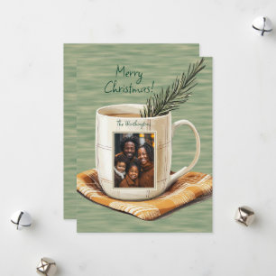 Festividades Cartão de Férias Flat de Mug Foto Feliz de Natal