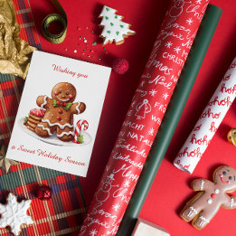 Festividades Cartão de Férias Flor de Natal Homem Pão Gelado