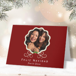 Festividades Cartão de Férias Folheto Feliz Navidad Folheada