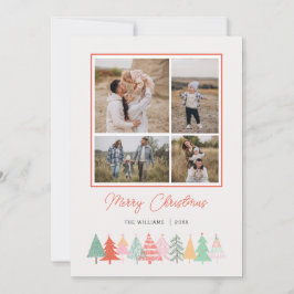 Festividades Cartão de Férias Fotográficas Cozy 4 Árvores de Na