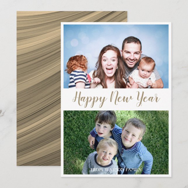 Festividades Cartão de Férias Fotográficas do Feliz ano novo Mo (Frente/Verso)