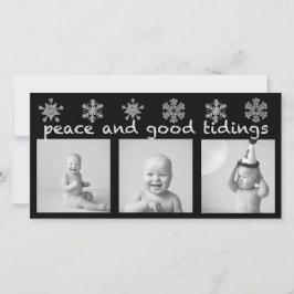 Festividades Cartão de Férias Fotográficas Silver Snowflake Trê