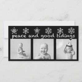 Festividades Cartão de Férias Fotográficas Silver Snowflake Trê