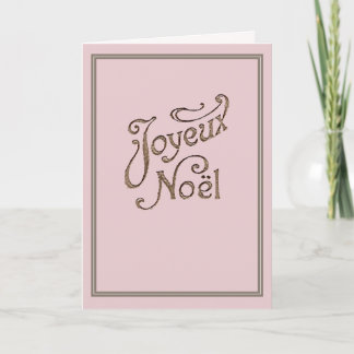 Festividades Cartão de Férias Francês Noel Joyeux Dourado