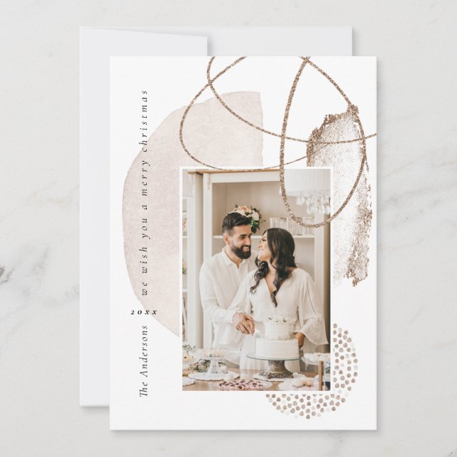 Festividades Cartão de Férias Geométricas de Fotos Geométricas  (Frente)