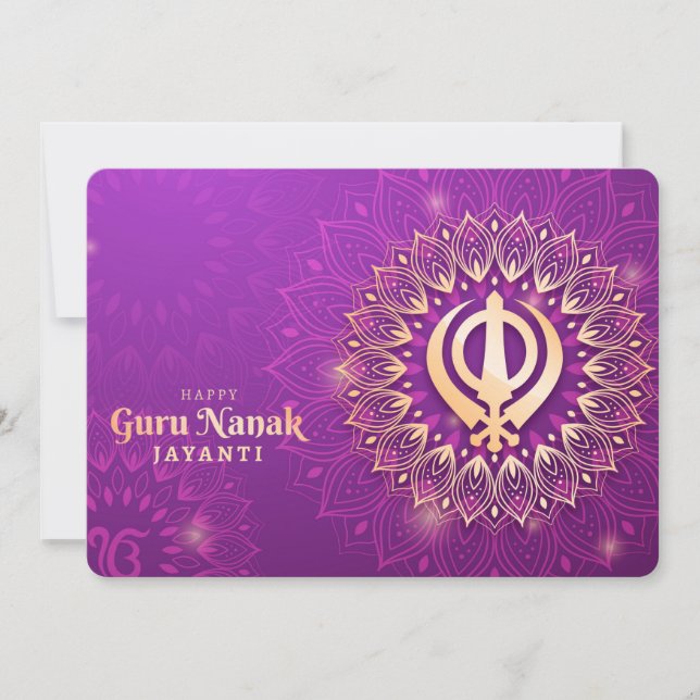 Festividades Cartão de Férias Guru Nanak (Frente)