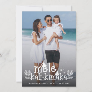 Festividades Cartão de Férias Havaiano de Foto Moderna Mele Kal