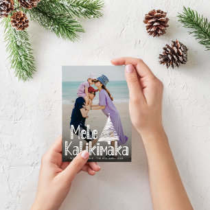 Festividades Cartão de Férias Havaiano de Foto Moderna Mele Kal