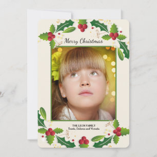 Festividades Cartão de Férias Holly Frame