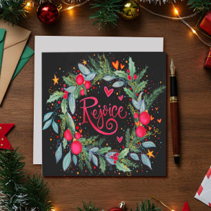 Festividades Cartão de Férias Inspiração Coroa de Alegria