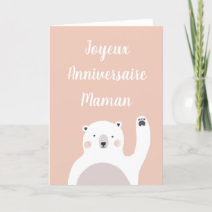 Festividades Cartão de Férias Joyeux Anniversaire Maman