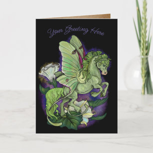 Festividades Cartão de Férias Luna Moth Fairy Horse
