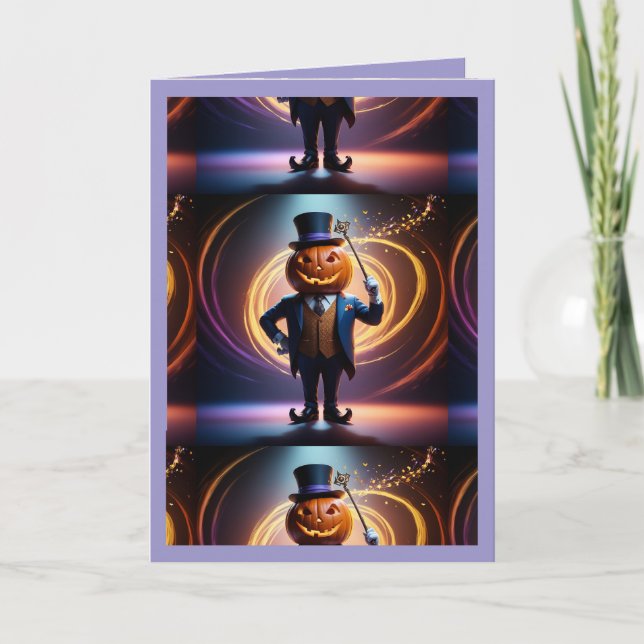 Festividades Cartão de Férias Mágicas de Pumpkin (4) (Frente)