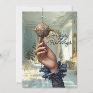 Festividades Cartão de Férias Mão Elegante & Ornamento