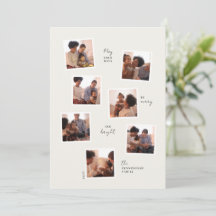 Cartão de férias minimalista com sete fotos