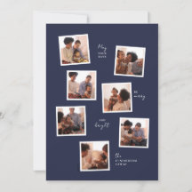 Cartão de férias minimalista com sete fotos