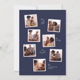 Festividades Cartão de férias minimalista com sete fotos