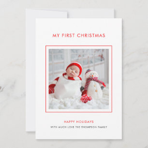 Festividades Cartão de Férias Minimalista de Foto de Natal de B