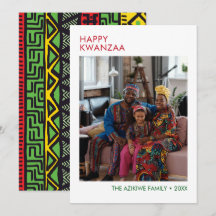 Cartão de Férias Moderno de Kwanzaa com Foto