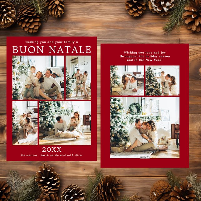Festividades Cartão de Férias Multi-Foto Buon Natale (Criador carregado)
