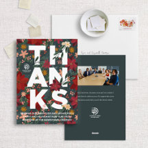 Cartão de Férias para Obrigados Invernos Florais