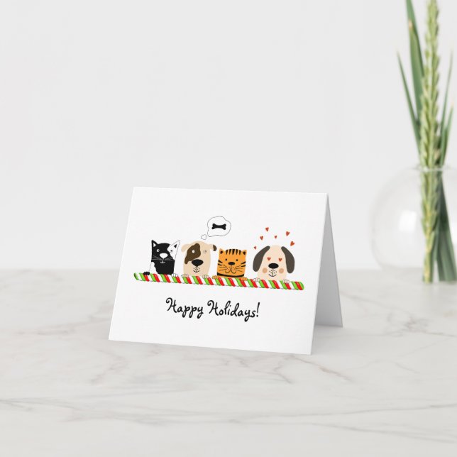 Festividades Cartão de Férias para Pet Sitter (Frente)