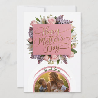 Festividades Cartão de Férias Personalizado com Foto e Floral E
