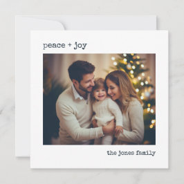 Festividades Cartão de Férias Personalizado com Foto Minimalist