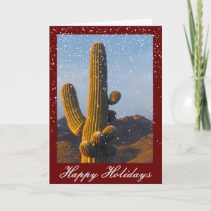 Festividades Cartão de Férias Personalizável Saguaro Cactus 