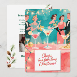 Festividades Cartão de Férias Personalizável Vintage Plano