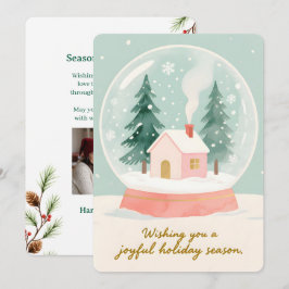 Festividades Cartão de Férias Personalizável Vintage Plano