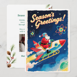 Festividades Cartão de Férias Personalizável Vintage Plano